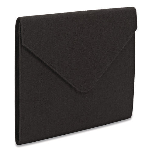 Image of Smead Soft Touch Cloth Expanding Files, 2" Expansion, 1 Section, Snap Closure, Letter Size, Black