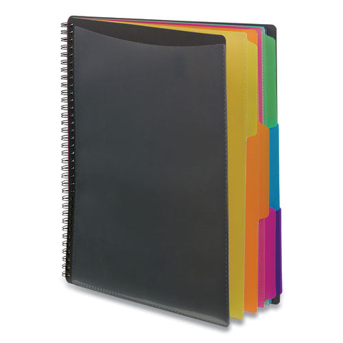 Image of Smead Poly Project Organizer, 12 Letter-Size Sleeves, Gray With Bright Pockets