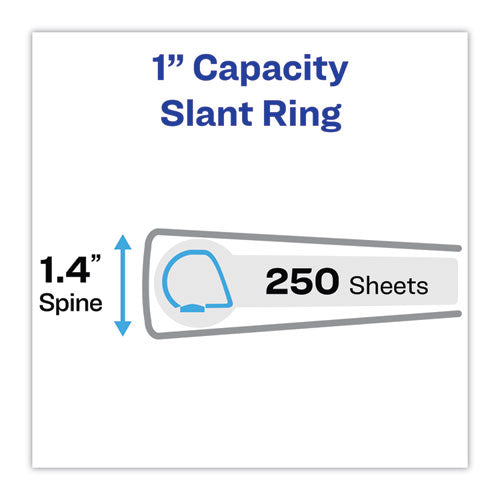 Image of Avery® Heavy-Duty Non Stick View Binder With Durahinge And Slant Rings, 3 Rings, 1" Capacity, 11 X 8.5, White, 4/pack