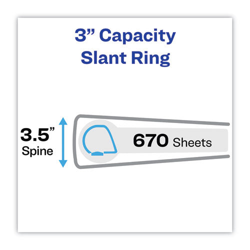 Image of Avery® Heavy-Duty Non Stick View Binder With Durahinge And Slant Rings, 3 Rings, 3" Capacity, 11 X 8.5, White, 2/pack
