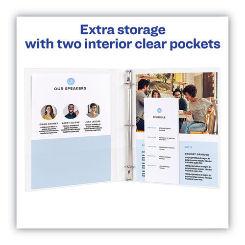 Image of Avery® Heavy-Duty Non Stick View Binder With Durahinge And Slant Rings, 3 Rings, 4" Capacity, 11 X 8.5, White, 2/pack