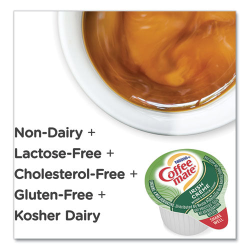 Image of Coffee mate® Liquid Coffee Creamer, Irish Cream, 0.38 oz Mini Cups, 50/Box, 4 Boxes/Carton