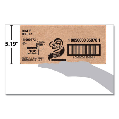 Image of Coffee mate® Liquid Coffee Creamer, French Vanilla, 0.38 Oz Mini Cups, 180/carton