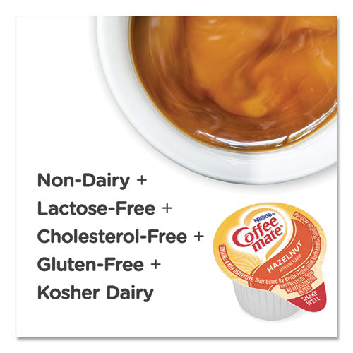Image of Coffee mate® Liquid Coffee Creamer, Hazelnut, 0.38 oz Mini Cups, 50/Box, 4 Boxes/Carton