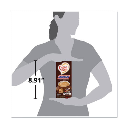 Image of Coffee mate® Liquid Coffee Creamer, Snickers, 0.38 oz Mini Cups, 50/Box
