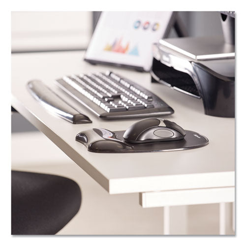 Image of Fellowes® Gel Crystals Keyboard Wrist Rest, 18.5 x 2.25, Black