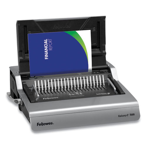 Image of Fellowes® Galaxy 500 Electric Comb Binding System, 500 Sheets, 19.63 X 17.75 X 6.5, Gray