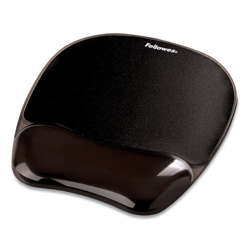 Image of Fellowes® Gel Crystals Mouse Pad with Wrist Rest, 7.87 x 9.18, Black