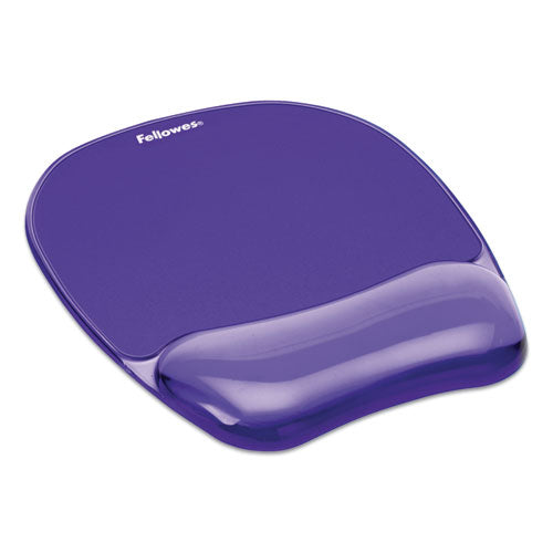 Image of Fellowes® Gel Crystals Mouse Pad with Wrist Rest, 7.87 x 9.18, Purple