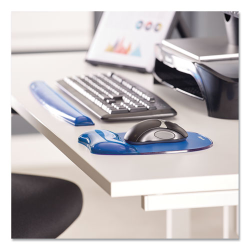 Image of Fellowes® Gel Crystals Keyboard Wrist Rest, 18.5 x 2.25, Blue