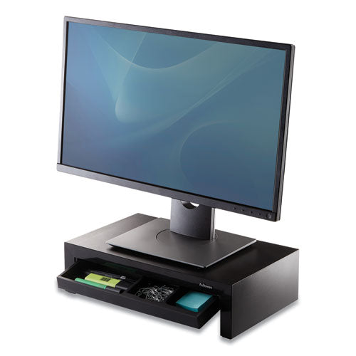 Image of Fellowes® Designer Suites Monitor Riser, For 21" Monitors, 16" X 9.38" X 4.38" To 6", Black Pearl, Supports 40 Lbs