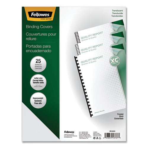 Image of Fellowes® Futura Presentation Covers for Binding Systems, Frost, 11 x 8.5, Unpunched, 25/Pack