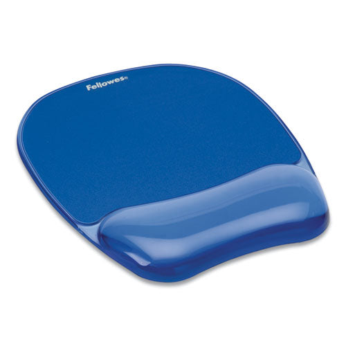 Image of Fellowes® Gel Crystals Mouse Pad with Wrist Rest, 7.87 x 9.18, Blue