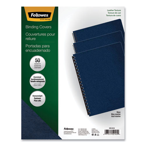 Image of Fellowes® Executive Leather-Like Presentation Cover, Navy, 11.25 x 8.75, Unpunched, 50/Pack