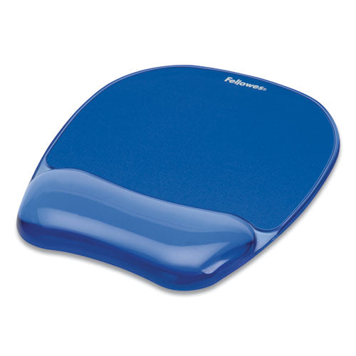 Image of Fellowes® Gel Crystals Mouse Pad with Wrist Rest, 7.87 x 9.18, Blue