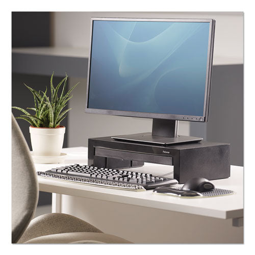 Image of Fellowes® Designer Suites Monitor Riser, For 21" Monitors, 16" X 9.38" X 4.38" To 6", Black Pearl, Supports 40 Lbs