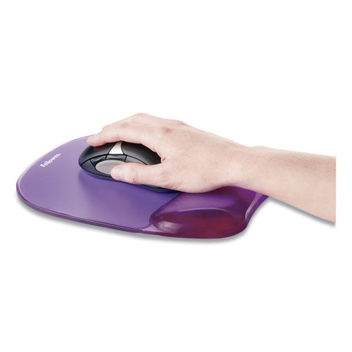 Image of Fellowes® Gel Crystals Mouse Pad with Wrist Rest, 7.87 x 9.18, Purple