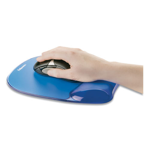 Image of Fellowes® Gel Crystals Mouse Pad with Wrist Rest, 7.87 x 9.18, Blue