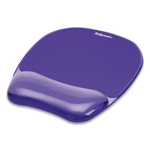 Image of Fellowes® Gel Crystals Mouse Pad with Wrist Rest, 7.87 x 9.18, Purple