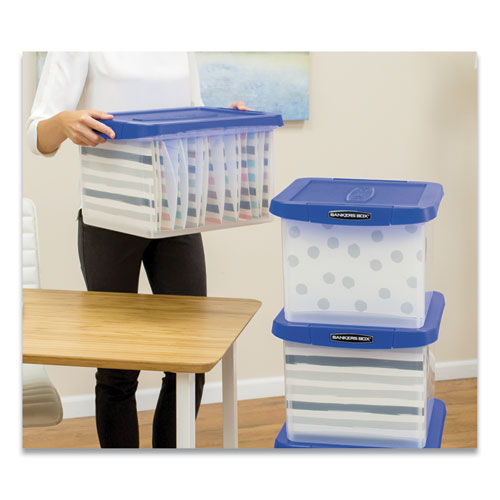 Image of Bankers Box® Heavy Duty Plastic File Storage, Letter/legal Files, 14" X 17.38" X 10.5", Clear/blue, 2/pack
