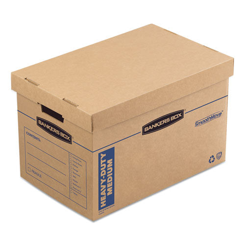 Image of Bankers Box® SmoothMove Kitchen Moving Kit with Dividers + Foam, Half Slotted Container (HSC), Medium, 12.25" x 18.5" x 12", Brown/Blue