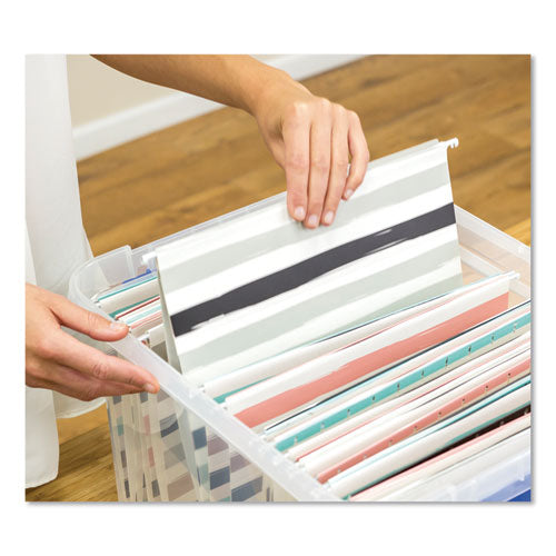 Image of Bankers Box® Heavy Duty Plastic File Storage, Letter/legal Files, 14" X 17.38" X 10.5", Clear/blue, 2/pack