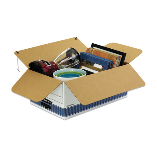 Image of Bankers Box® Stor/file Medium-Duty Strength Storage Boxes, Legal Files, 15.25" X 19.75" X 10.75", White/blue, 4/carton