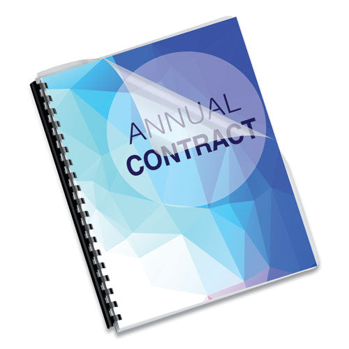 Image of Fellowes® Crystals Transparent Presentation Covers for Binding Systems, Clear, with Round Corners, 11.25 x 8.75, Unpunched, 25/Pack