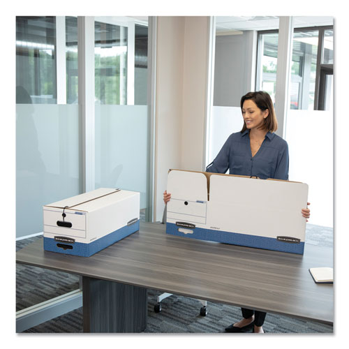 Image of Bankers Box® Liberty Heavy-Duty Strength Storage Boxes, Legal Files, 15.25" X 24.13" X 10.75", White/blue, 12/carton