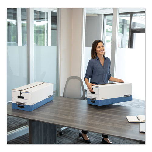 Image of Bankers Box® Liberty Heavy-Duty Strength Storage Boxes, Letter Files, 12.25" X 24.13" X 10.75", White/blue, 12/carton