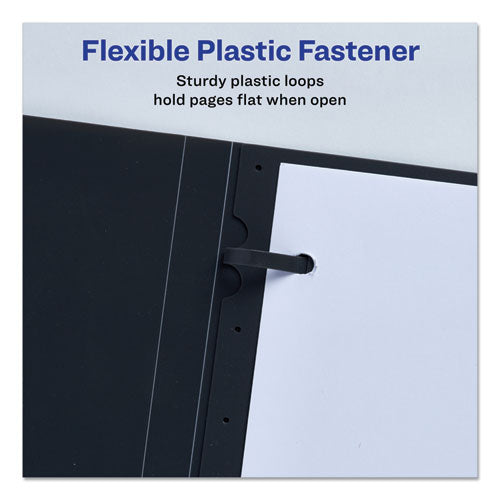 Image of Avery® Lay Flat View Report Cover, Flexible Fastener, 0.5" Capacity, 8.5 X 11, Clear/gray
