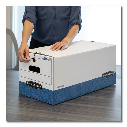 Image of Bankers Box® Liberty Heavy-Duty Strength Storage Boxes, Letter Files, 12.25" X 24.13" X 10.75", White/blue, 4/carton