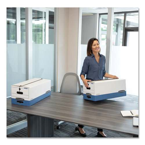 Image of Bankers Box® Liberty Heavy-Duty Strength Storage Boxes, Letter Files, 12.25" X 24.13" X 10.75", White/blue, 4/carton