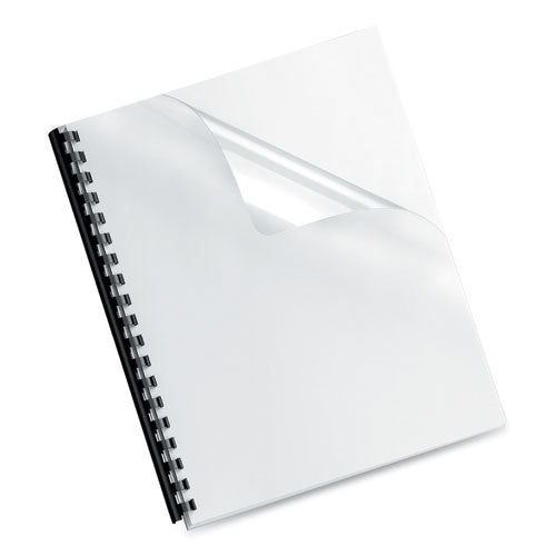 Image of Fellowes® Crystals Transparent Presentation Covers for Binding Systems, Clear, with Square Corners, 11 x 8.5, Unpunched, 100/Pack
