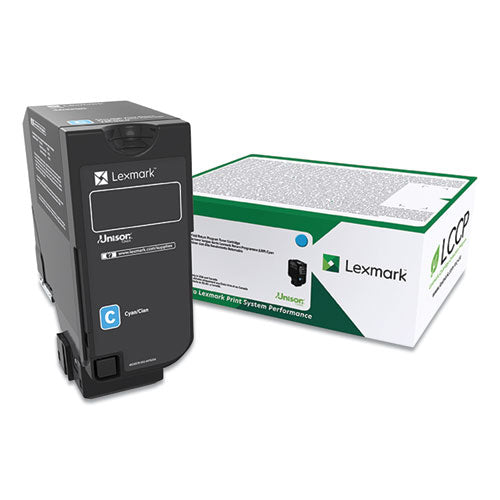 Image of Lexmark 74c00cg Return Program Toner, 3,000 Page-Yield, Cyan