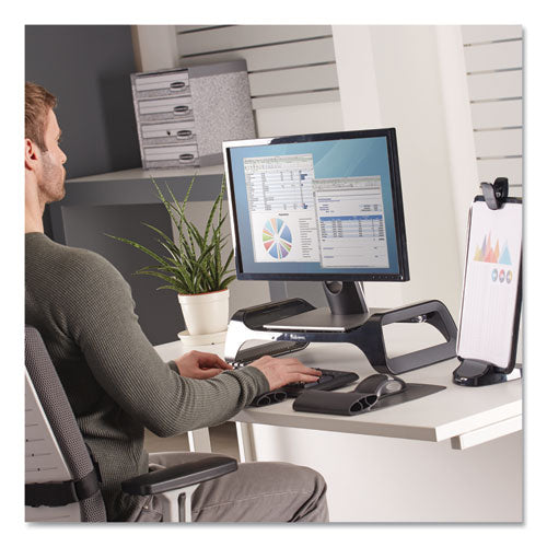 Image of Fellowes® I-Spire Series Monitor Lift, 20" X 8.88" X 4.88", Black, Supports 25 Lbs