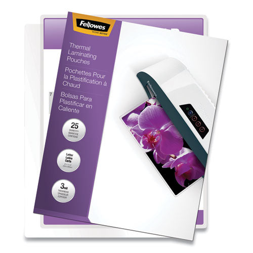 Image of Fellowes® Imagelast Laminating Pouches With Uv Protection, 3 Mil, 9" X 11.5", Clear, 25/pack