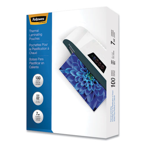 Image of Fellowes® Laminating Pouches, 7 Mil, 9" X 11.5", Gloss Clear, 100/pack
