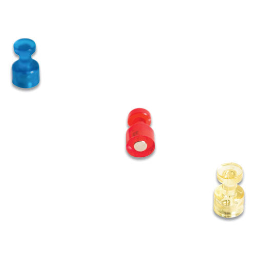 Image of U Brands Magnetic Push Pins, 0.75" Long, 0.38" Diameter, Assorted Colors, 6/Pack