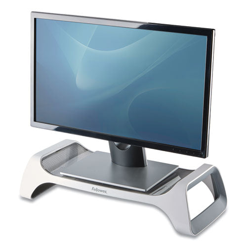 Image of Fellowes® I-Spire Series Monitor Lift, 20" X 8.88" X 4.88", White/gray, Supports 25 Lbs