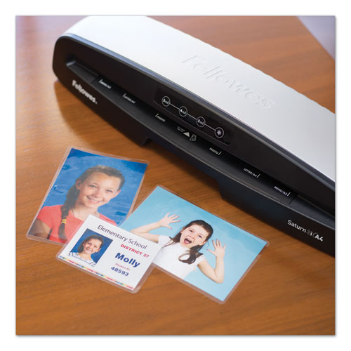 Image of Fellowes® Laminating Pouches, 5 Mil, 3.88" X 2.63", Gloss Clear, 25/pack