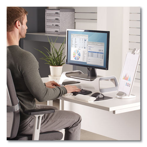 Image of Fellowes® I-Spire Series Monitor Lift, 20" X 8.88" X 4.88", White/gray, Supports 25 Lbs