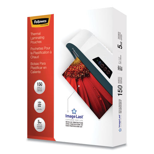 Image of Fellowes® Imagelast Laminating Pouches With Uv Protection, 5 Mil, 9" X 11.5", Clear, 150/pack