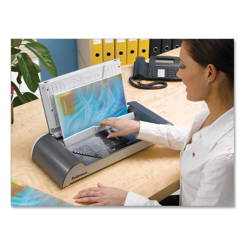 Image of Fellowes® Helios 30 Thermal Binding Machine, 300 Sheets, 20.88 X 9.44 X 3.94, Charcoal/silver