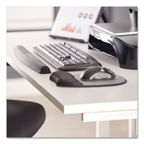 Image of Fellowes® Memory Foam Mouse Pad with Wrist Rest, 7.93 x 9.25, Black/Silver
