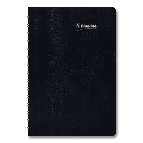 Image of Blueline® DuraGlobe Daily Planner, 30-Minute Appointments, 8 x 5, Black Soft Cover, 12-Month (Jan to Dec): 2025