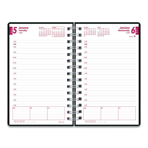 Image of Brownline® DuraFlex Daily Planner, 8 x 5, Black Cover, 12-Month (Jan to Dec): 2025