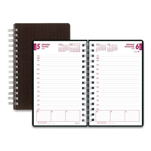 Image of Brownline® DuraFlex Daily Planner, 8 x 5, Black Cover, 12-Month (Jan to Dec): 2025