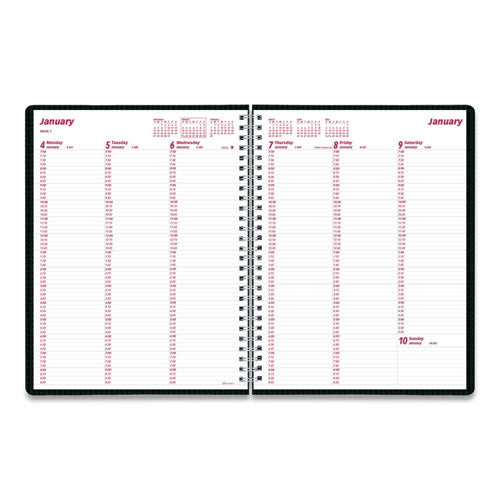 Image of Brownline® DuraFlex Weekly Planner, 11 x 8.5, Black Cover, 12-Month (Jan to Dec): 2025