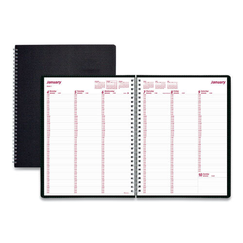 Image of Brownline® DuraFlex Weekly Planner, 11 x 8.5, Black Cover, 12-Month (Jan to Dec): 2025